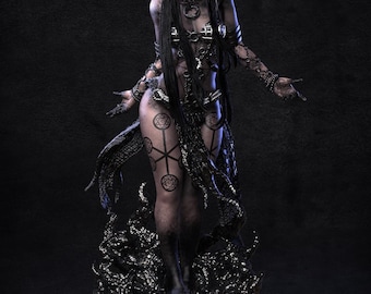Mystic Enchantress STL Files, Dark Sorceress Fantasy Statue, Resin 3D Print (Digital Download)