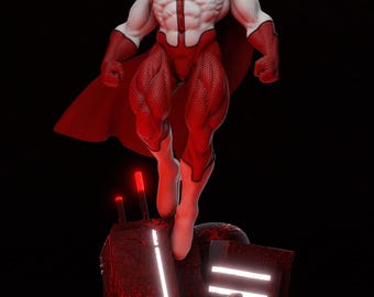 "Omni-Man ""Invincible"" STL-Dateien, Viltrumite Superhero Statue, Comic 3D Druckmodell Digitaler Download."