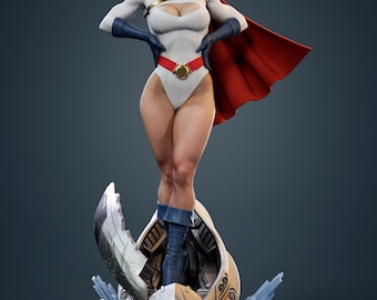 Power Girl STL Files, Female Superhero Comic Statue, 3D Print Model Digital Download