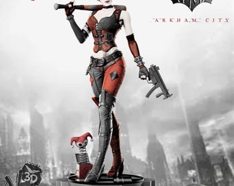Harley Quinn Arkham Origins STL-Dateien, Bösewicht Spiel Statue, 3D Druckmodell Digitaler Download