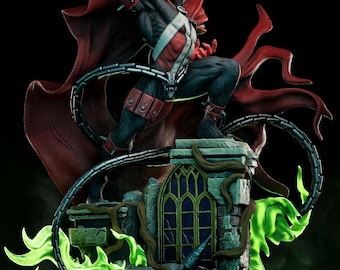 Spawn STL-Dateien, Dark Comic Antiheld Statue, Superheld 3D Druckmodell Digitaler Download