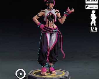 Juri Street Fighter STL Files, Female Fighter Game Statue, 3D Print Model Digital Download