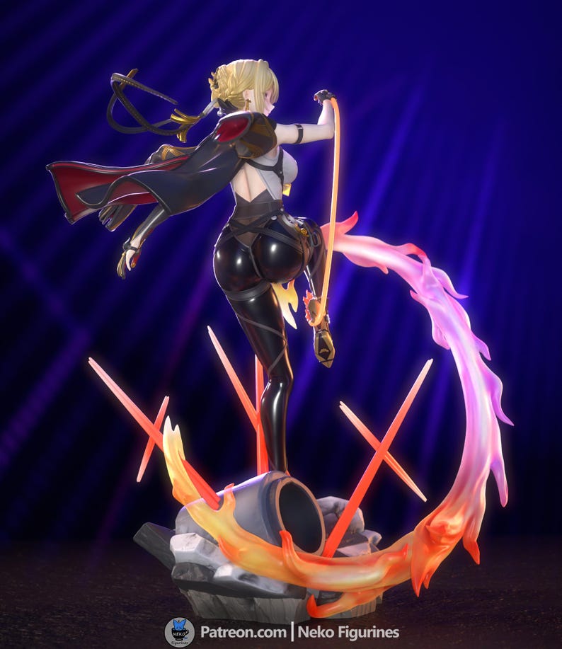 Evelyn Chevalier Zenless Zone Zero STL-figuurmodel (digitale download) afbeelding 3