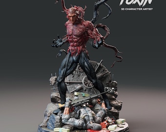 Toxin STL-Dateien, Symbiote Monster Bösewicht Statue, Comic 3D Druck Modell Digitaler Download