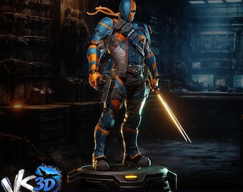 Deathstroke Arkham Origins STL-Dateien, gepanzerte Assassinen-Bösewicht Statue, 3D Druckmodell Digitaler Download