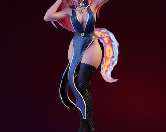 Ahri Neunschwänziger Fuchs Figur STL Files, League of Legends 3D Print Model (Digitaler Download)