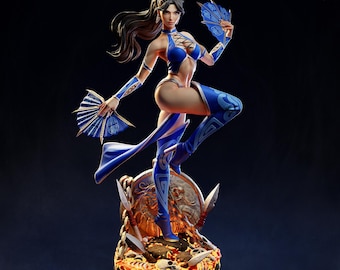 Kitana mortal Kombat STL-Dateien, Kämpferin Prinzessin Statue, 3D Druckmodell digitaler Download