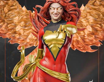 Modello 3D di Jean Grey, eroina mutante fenice, in formato STL (download digitale)