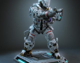 Fichiers STL de Hugh Pragmata, Statue de jeu d'astronaute de science-fiction, modèle d'impression 3D en téléchargement numérique