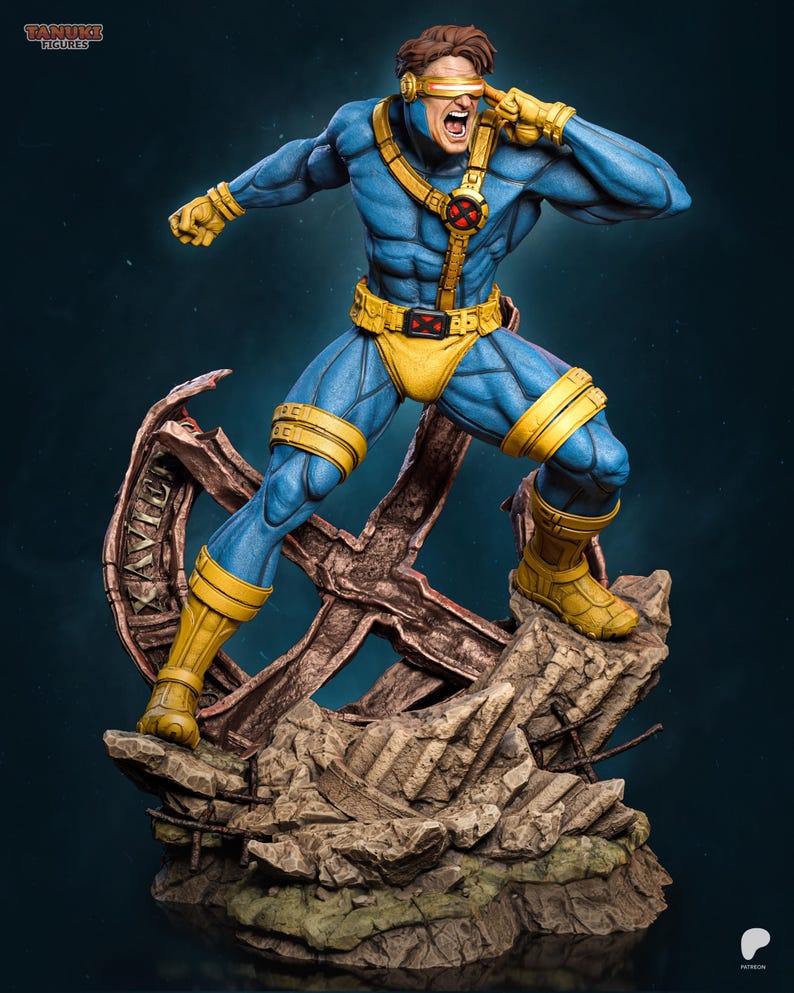 Yellow Cyclops Cyclops X-men STL Files, Mutant Leader Figure, Comic Superhero 3D Print ...