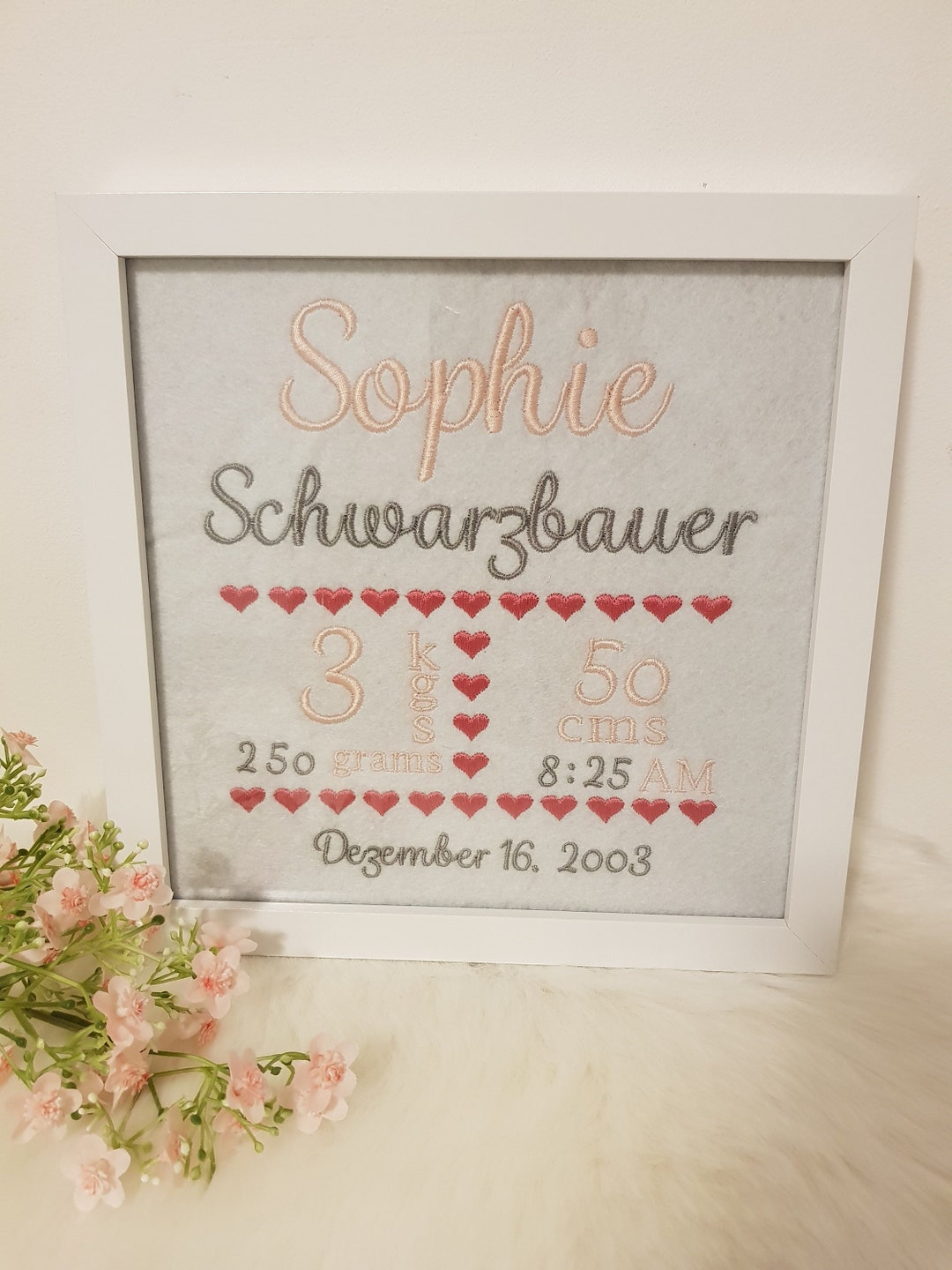 Personalized Baby Photo Frame With Birth Dates - Etsy
