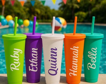 Personalised Name Cold Cup 24oz | Customized Starbucks Cup with Lid & Straw | Bridesmaid Gifts | Party | Birthday | Name Cup | Hen Party