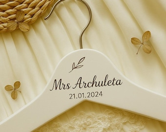 Personalized Wooden Wedding Hanger - Perfect for Wedding Gift, Customized Bridesmaid, Groomsman, Groom, and Bride Name Engraved Suit Hangers
