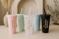 Personalized Cold Cup with Straw, Custom Name 24oz Tumbler, Bridesmaid Proposal Gift, Bachelorette Party Cups, Reusable Summer Drinkware
