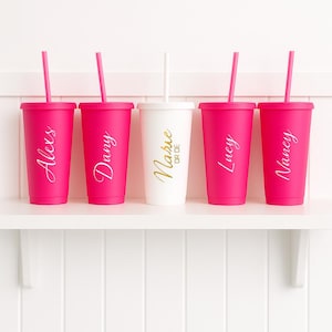Personalized Bridesmaids Plastic Cups, Bachelorette Cup, Bridesmaids party cups, Custom Bridesmaid Gift Box, Bridesmaid Summer Cold Cups