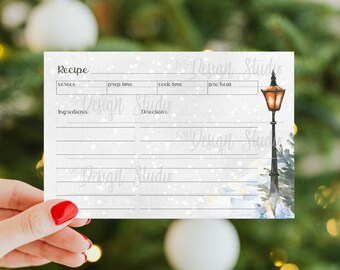 Winter Recipe Card: 4x6 Printable Family Keepsake (Digital Download)