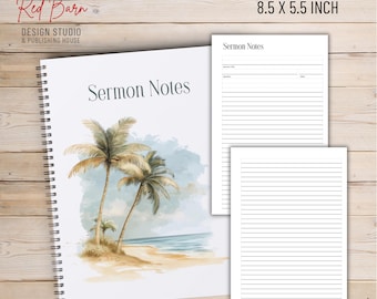 Sermon Notes Journal, Beach Serenity