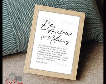 Philippians 4:6-7, 5x7 inch Digital Print, Wall Decor Scripture, Instant Printable Download DIY