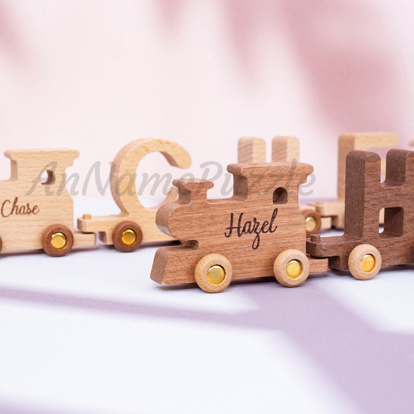 Name  Wooden Train, Personalized Gifts, Christmas Gift,Toy Gifts for Baby Boy, Custom Name Gifts, First Birthday, Baby Shower Gifts