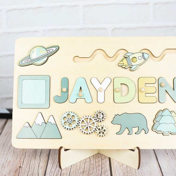 Personalized Name Puzzles, Newborn Baby Gifts, Wooden Toys, Custom Puzzles, Wooden Puzzles, Children'S Birthday Gifts, First Birthday Gifts