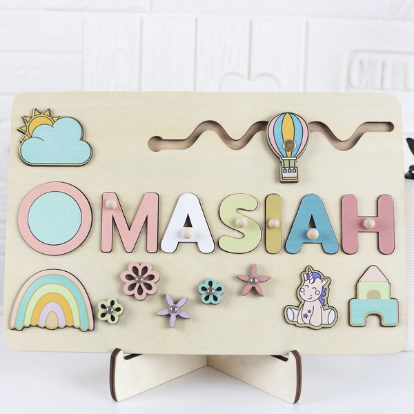 Personalized Wooden Name Puzzle, Baby Gift, Kids Puzzle, Wooden Puzzle, First Birthday Gift Name Puzzle, Wooden Custom Puzzle