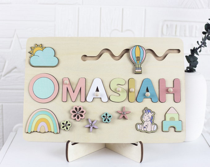 Personalized Wooden Name Puzzle, Baby Gift, Kids Puzzle, Wooden Puzzle, First Birthday Gift Name Puzzle, Wooden Custom Puzzle