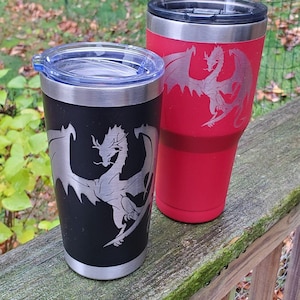 Vaso dragón, 20oz, 30oz, vaso grabado, vaso personalizado, grabado láser, taza de viaje, taza de café, regalo personalizado