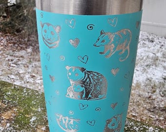 Süßer Possum Full Wrap, 20 Unzen, 30 Unzen, gravierter Becher, Lasergravur, Reisebecher, Kaffeetasse, personalisiertes Geschenk