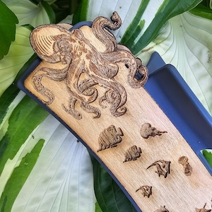 Large Hair Claw Clip, Engraved Octopus, Hair accessory, Hair Clip, Custom Claw Clip