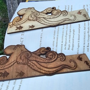 Engraved Octopus Wooden Bookmark, engraved bookmark, book accessory, personalized gift, bookworm, personalized bookmark, teacher gift