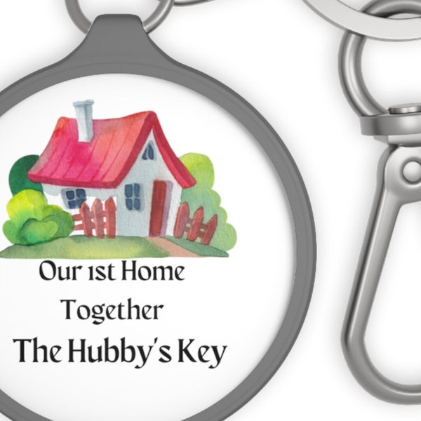 First Home keyring for 1st Time Buyers Newly Married Couples Keyring Gift Set Hubby keyring Wife Keyring  Gift for New Home Couple keyring