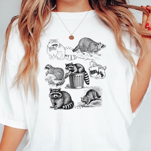Funny Raccoon shirt Trash Panda Graphic Tee Cute Animal T Shirt For Her Or Him Vintage Raccoon Gift For Nature Lover Unisex Woodland Shirt
