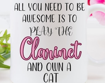 Cat-Loving Clarinet Player's Dream Mug" "Purrfect Harmony Gift For Clarinet Player  Cats Gift Mug For  Clarinet Teachers Gift For Student