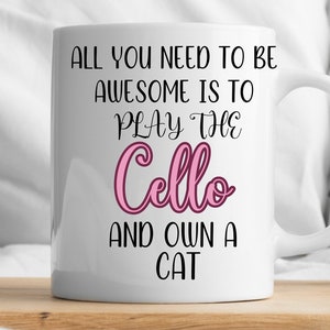 Mug Rêve de joueur de violoncelle qui aime les chats » « Parfait cadeau harmonie pour joueur de violoncelle Cadeau chat Mug pour professeur de violoncelle Cadeau pour étudiant Cadeau pour