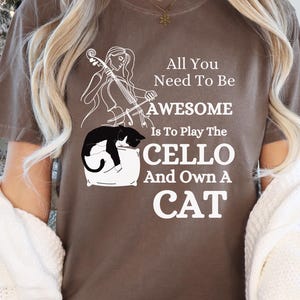 Cello-Katzen-T-Shirt, lustiges Geschenk für Cellisten und Katzenliebhaber