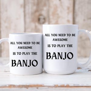 Banjo Player Gift Mug Bluegrass Banjo Lover Player Gift Folk Lover Mug Birthday Anniversary Gift For Banjo Guitar Player For Man Cave Decor
