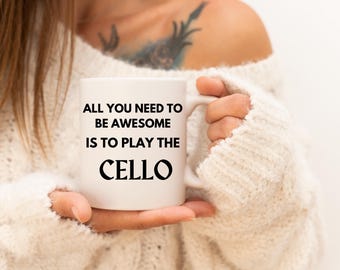 Cello Player Coffee Mug, Unique Inspirational Gift