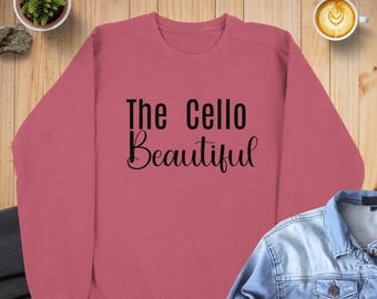 Sweatshirt cellospeler orkest 100% katoen, verschillende kleuren