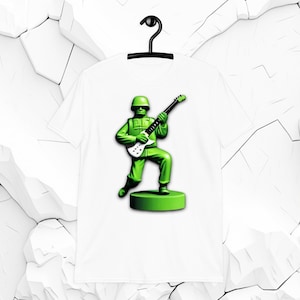 Make Music, Not War with Green Army Men Toy Soldier Playing Guitar Unisex T-Shirt