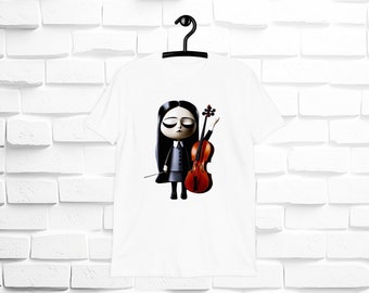 Rock Out Like Wednesday Addams Playing Cello Unisex T-Shirt