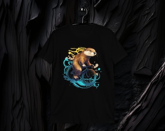Life is a Ride with our Otter Riding a Bicycle Unisex T-Shirt - Pedal your way to Adorable Style!