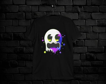 Boo-tifully crafted Ghost Illustration Unisex T-Shirt - Casper approved and ready to haunt your wardrobe!