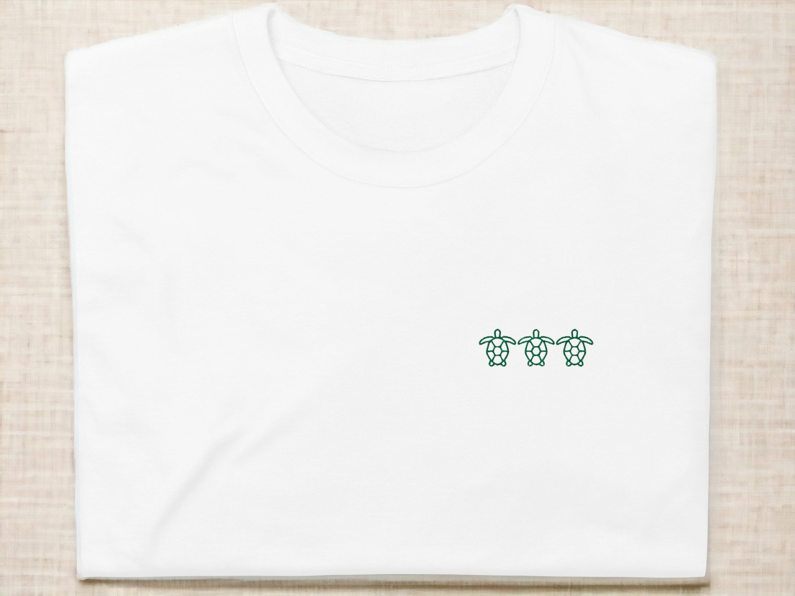 Three Turtles Embroidered T-Shirt