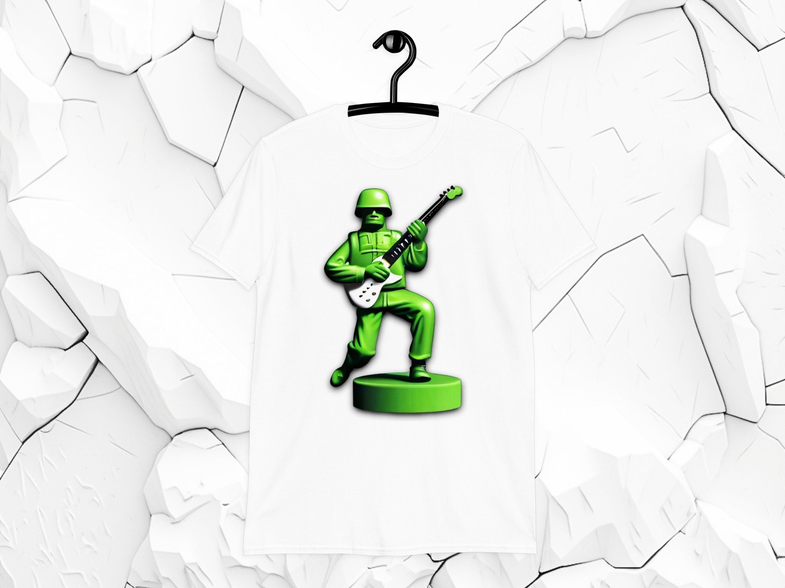 Make Music, Not War with Green Army Men Toy Soldier Playing Guitar Unisex T-Shirt