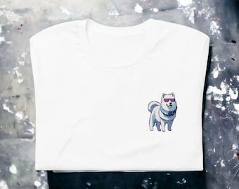 Sunny Days with Our Samoyed in Sunglasses - Embroidered T-Shirt