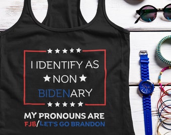 Non Bidenary American Flagge Tank Top, Konservativer Patriot Shirt
