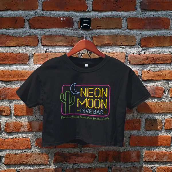 Neon Moon Crop Top, Women's Crop Top, Neon Moon shirt, Classic Country Shirt, Retro, Y2K Crop Tee, Inspired Graphic Tees, Gifts for Her