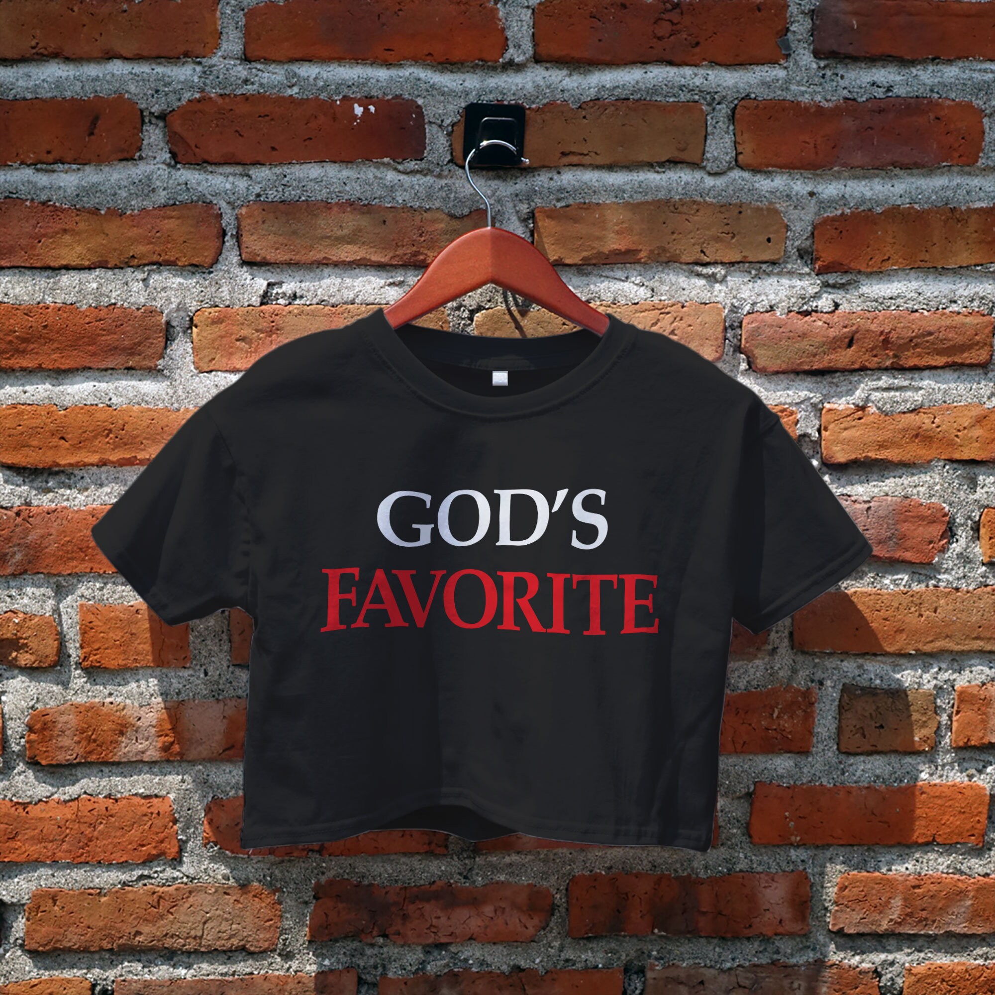 トップス Praying God's Favorite Crop Black Praying SSENSE Exclusive Black 'God's Favorite' T-Shirt Praying
