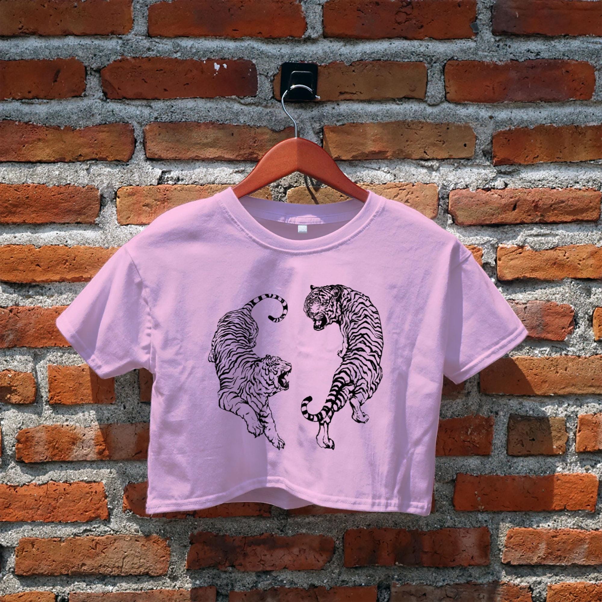 【SCENERITY】Tiger Crop Shirt Gameday Tiger Face Acid Wash Crop Top – Malyn Grace