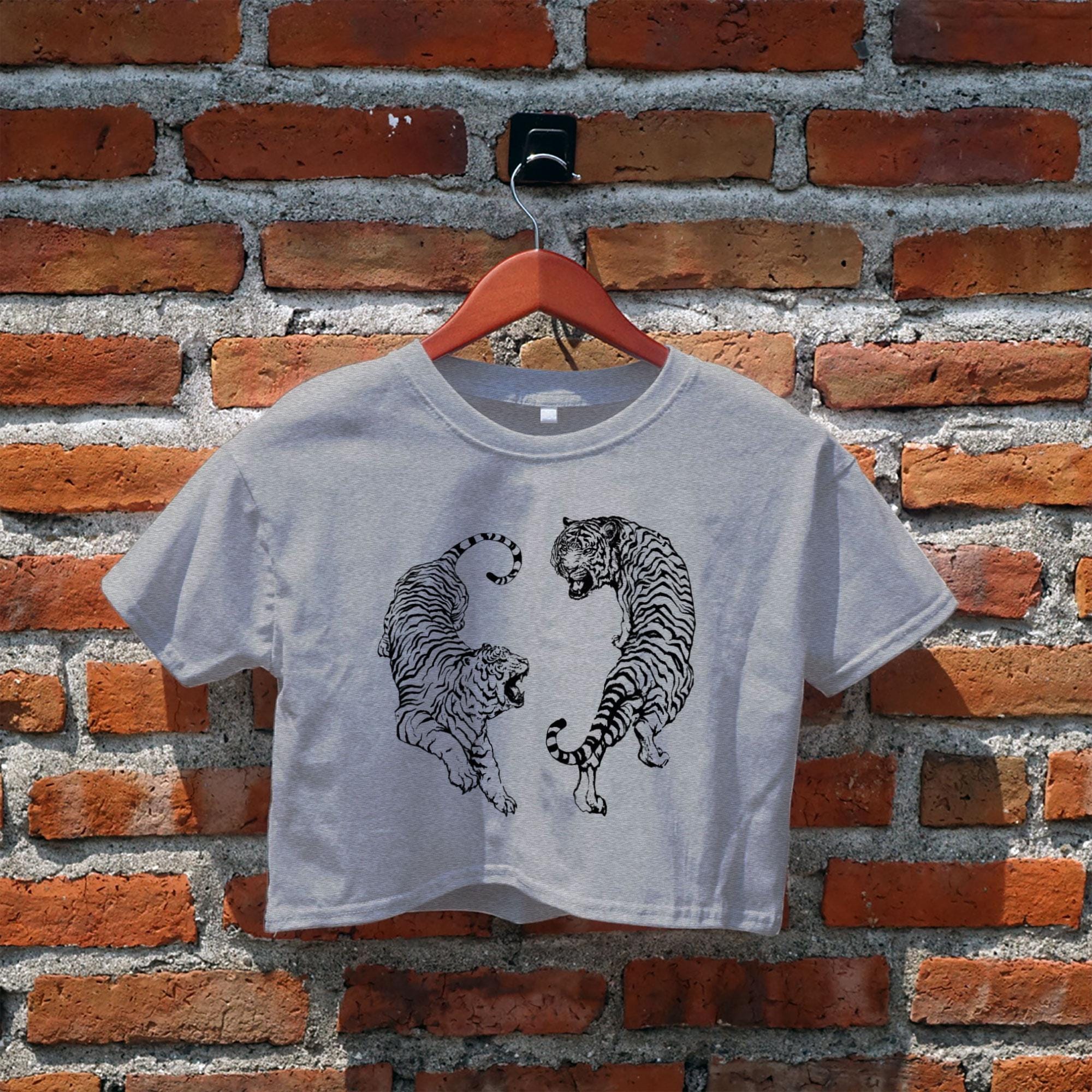 Tiger Crop Top, Tiger Graphic Tees, Women's Crop Top, Tiger